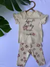 Naturel Çiçek Desenli Takım
