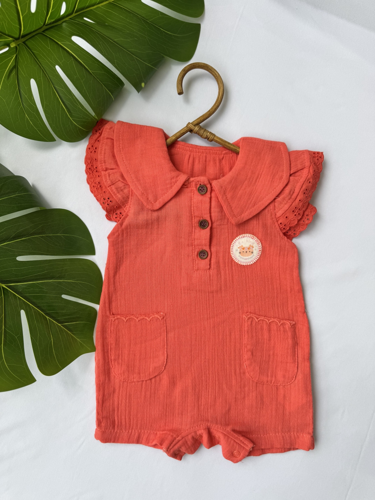 Kedi Armalı Muslin Tulum