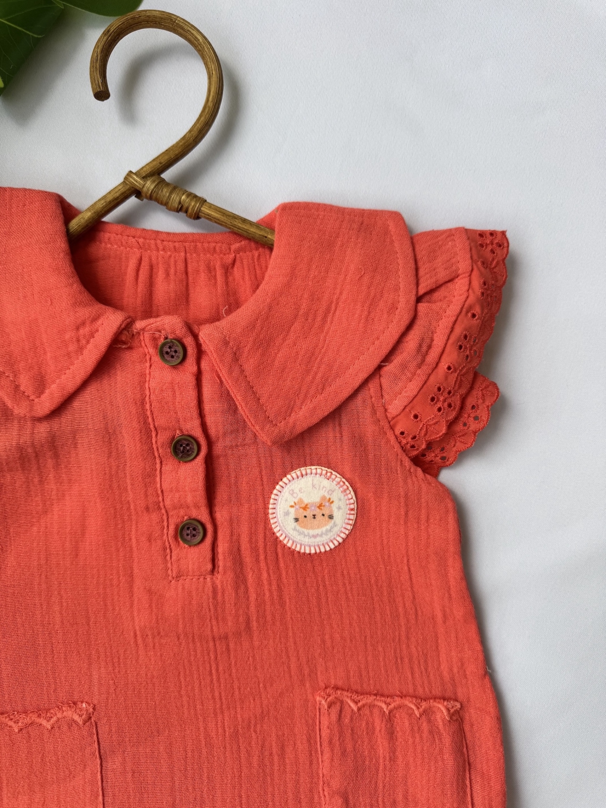 Kedi Armalı Muslin Tulum