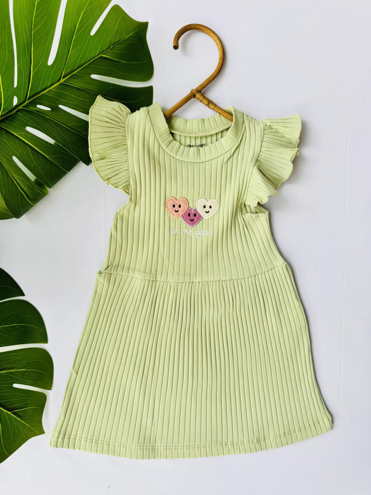 Kalp Baskılı Elbise (Mint)