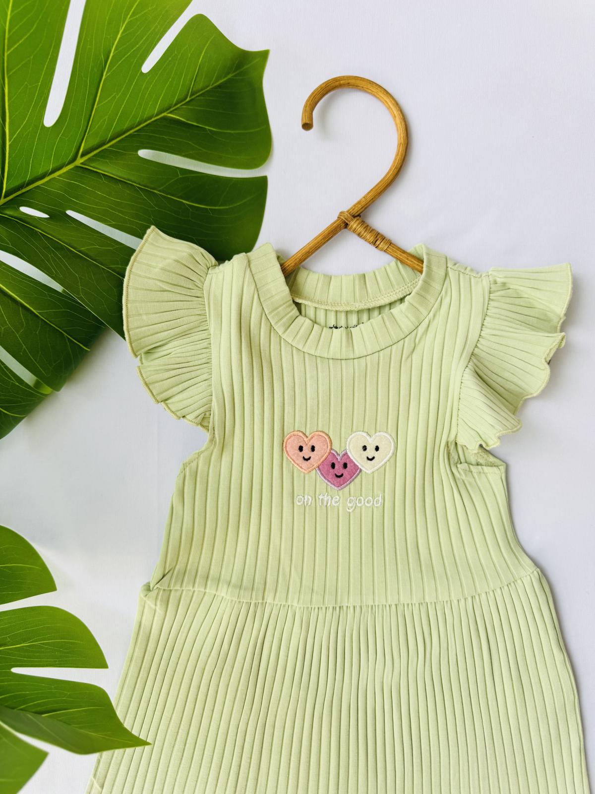 Kalp Baskılı Elbise (Mint)